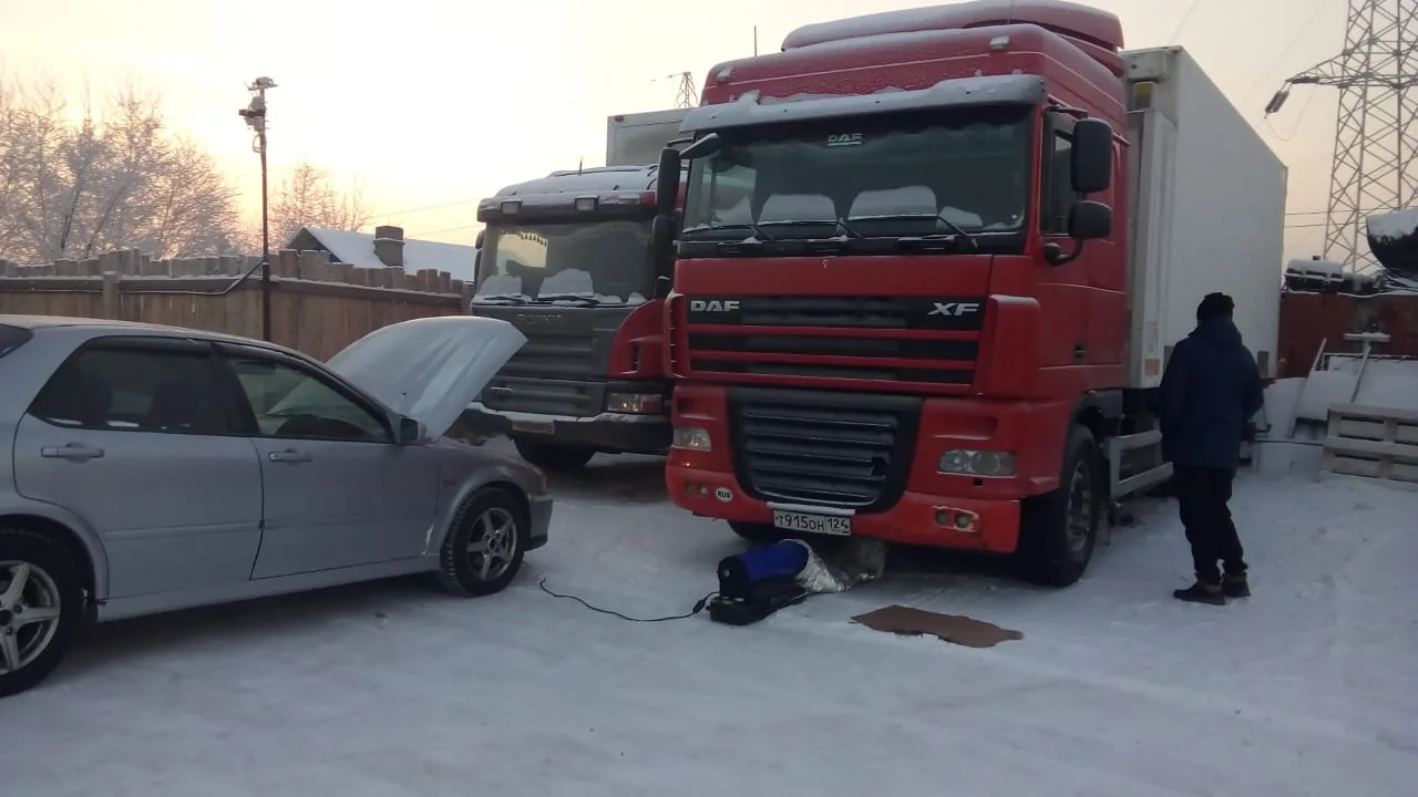 Отогрев грузового автомобиля DAF